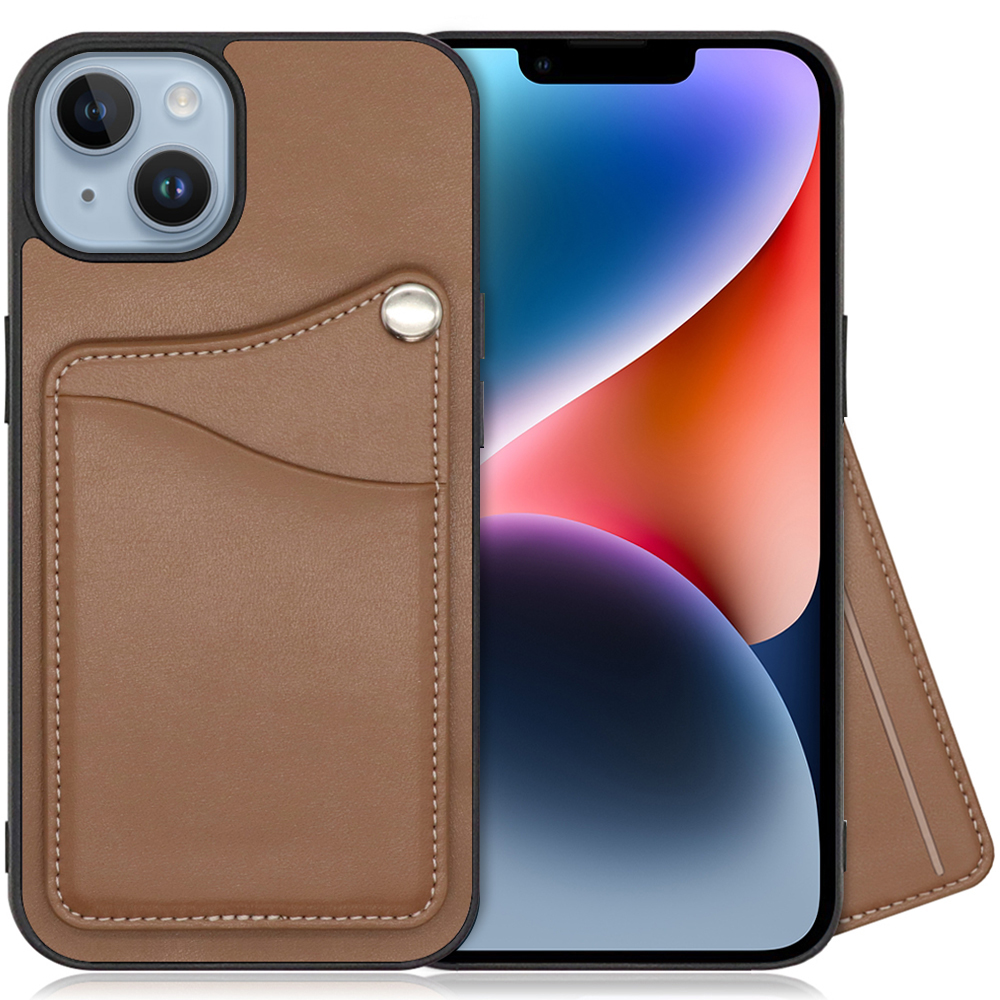 LOOF MODULE-CARD Series iPhone 14 用 [ダークカカオ] スマホケース ハードケース カード収納 ポケット キャッシュレス FeliCa対応 スマート決済 かざすだけ