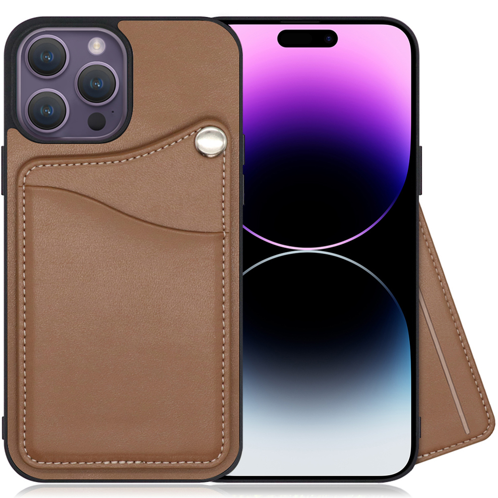 LOOF MODULE-CARD Series iPhone 14 Pro Max 用 [ダークカカオ] スマホケース ハードケース カード収納 ポケット キャッシュレス FeliCa対応 スマート決済 かざすだけ