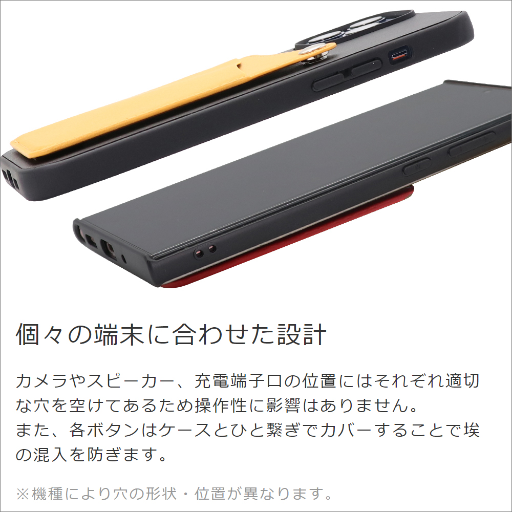 LOOF MODULE-MIRROR BICOLOR Series iPhone 14 Plus 用 [スカーレット] スマホケース ハードケース 本革 ミラー 鏡 キャッシュレス FeliCa対応 スマート決済 かざすだけ