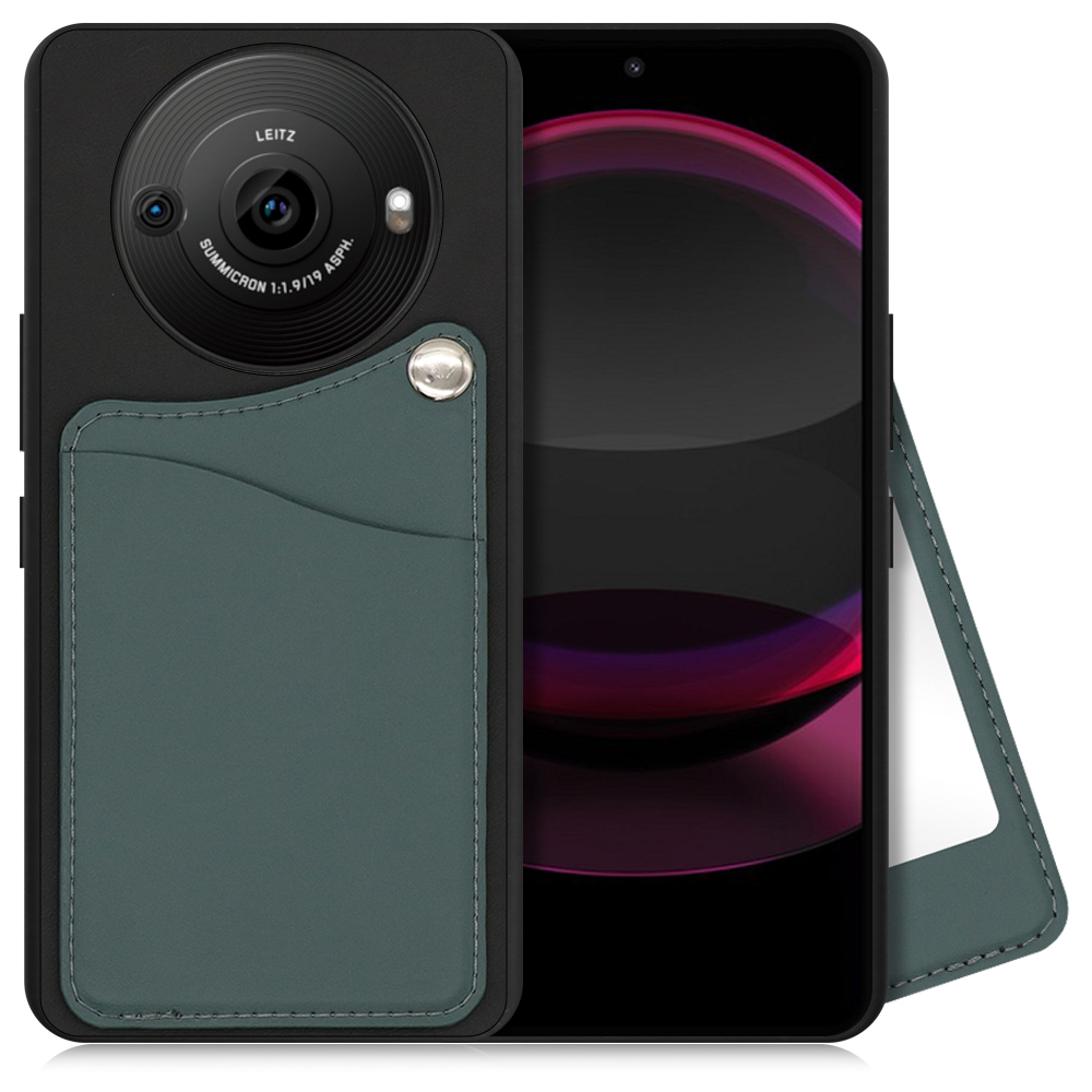 [ LOOF MODULE-MIRROR BICOLOR ] AQUOS R8 pro SH-51D R8pro AQUOSR8pro スマホケース 背面 ケース カバー ハードケース カード収納 ミラー 鏡 本革 カードホルダー ストラップホール [ AQUOS R8 pro ]