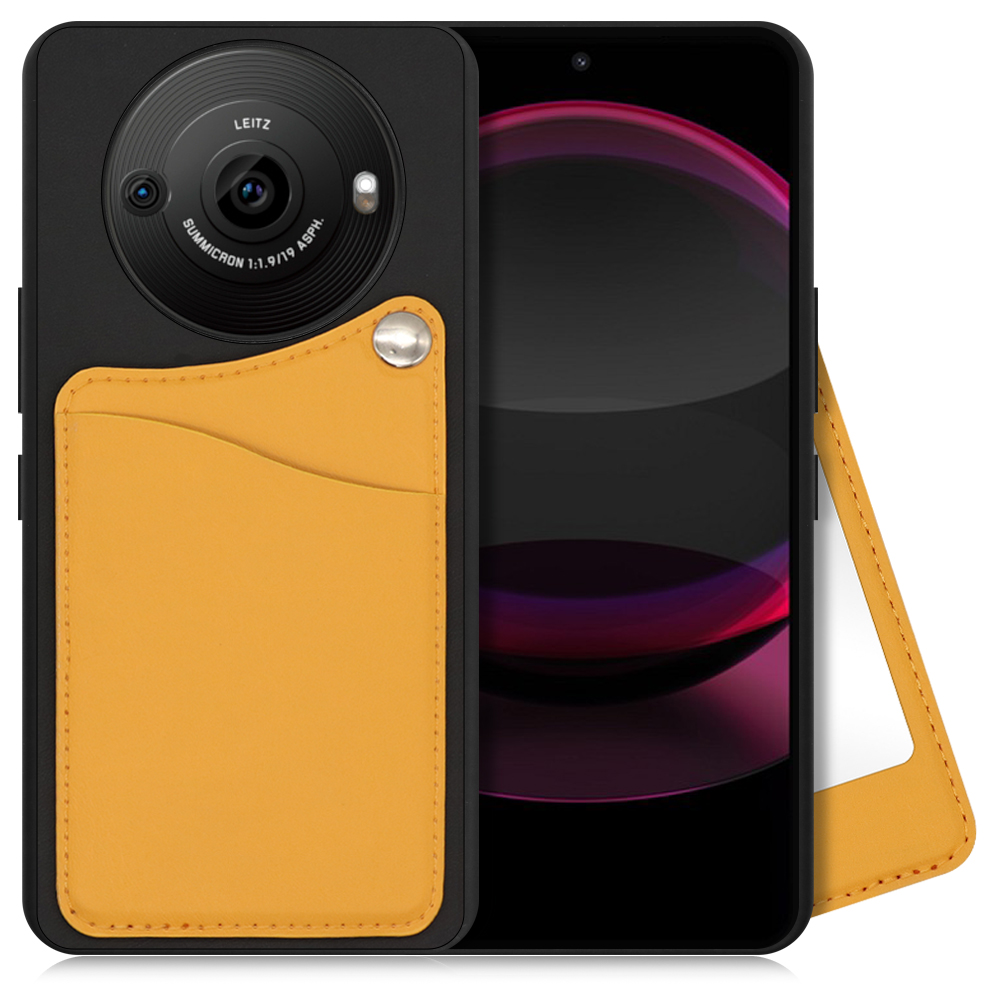 [ LOOF MODULE-MIRROR BICOLOR ] AQUOS R8 pro SH-51D R8pro AQUOSR8pro スマホケース 背面 ケース カバー ハードケース カード収納 ミラー 鏡 本革 カードホルダー ストラップホール [ AQUOS R8 pro ]