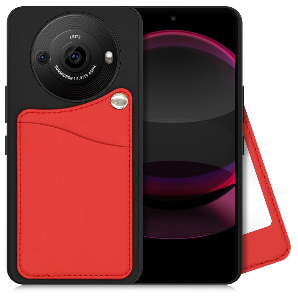 [ LOOF MODULE-MIRROR BICOLOR ] AQUOS R8 pro SH-51D R8pro AQUOSR8pro スマホケース 背面 ケース カバー ハードケース カード収納 ミラー 鏡 本革 カードホルダー ストラップホール [ AQUOS R8 pro ]