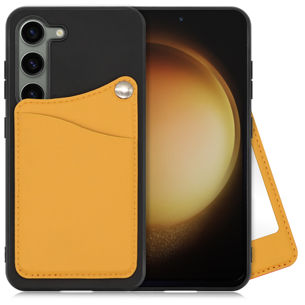 [ LOOF MODULE-MIRROR BICOLOR ] Galaxy S23  スマホケース 背面 ケース カバー ハードケース カード収納 ミラー 鏡 本革 カードホルダー ストラップホール [ Galaxy S23 ]