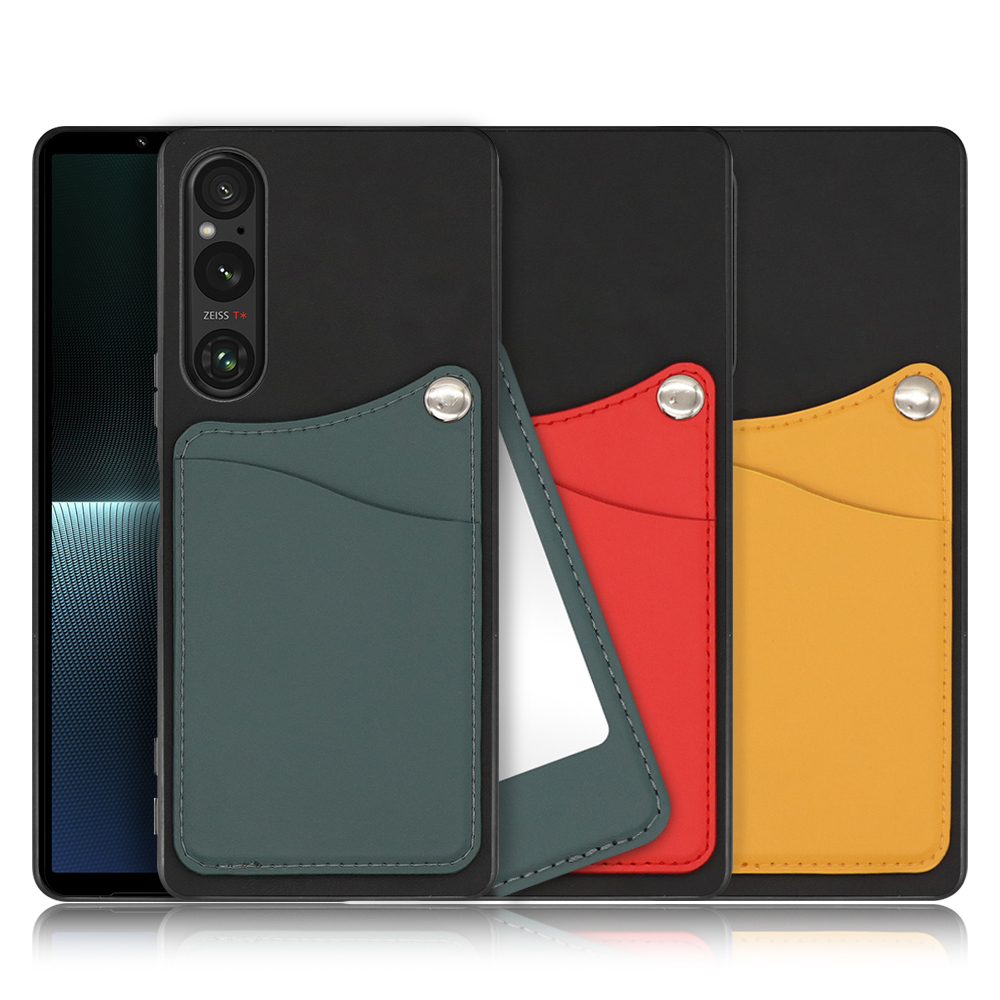 [ LOOF MODULE-MIRROR BICOLOR ] Xperia 1 V 1V xperia1V スマホケース 背面 ケース カバー ハードケース カード収納 ミラー 鏡 本革 カードホルダー ストラップホール [ Xperia 1 V ]