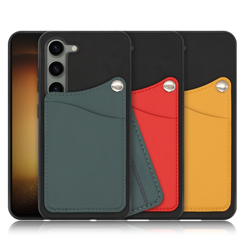 [ LOOF MODULE-CARD BICOLOR ] Galaxy S23  スマホケース 背面 ケース カバー ハードケース カード収納 本革 カードホルダー ストラップホール [ Galaxy S23 ]