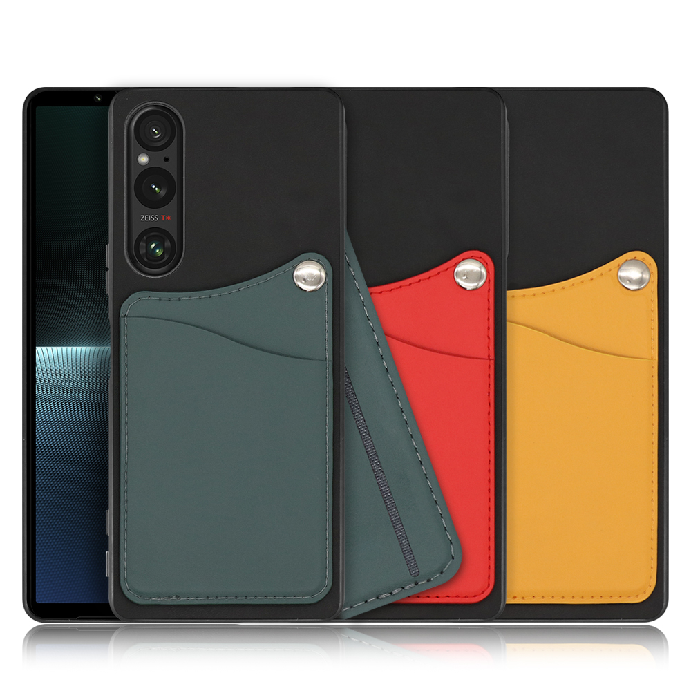 [ LOOF MODULE-CARD BICOLOR ] Xperia 1 V 1V xperia1V スマホケース 背面 ケース カバー ハードケース カード収納 本革 カードホルダー ストラップホール [ Xperia 1 V ]
