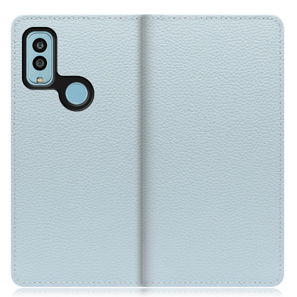[ LOOF BOOK ] Android One S10 / S10-KC androidones10 androidone スマホケース ケース カバー 手帳型ケース カード収納 本革 マグネットなし ベルトなし [ Android One S10 / スカイブルー ]