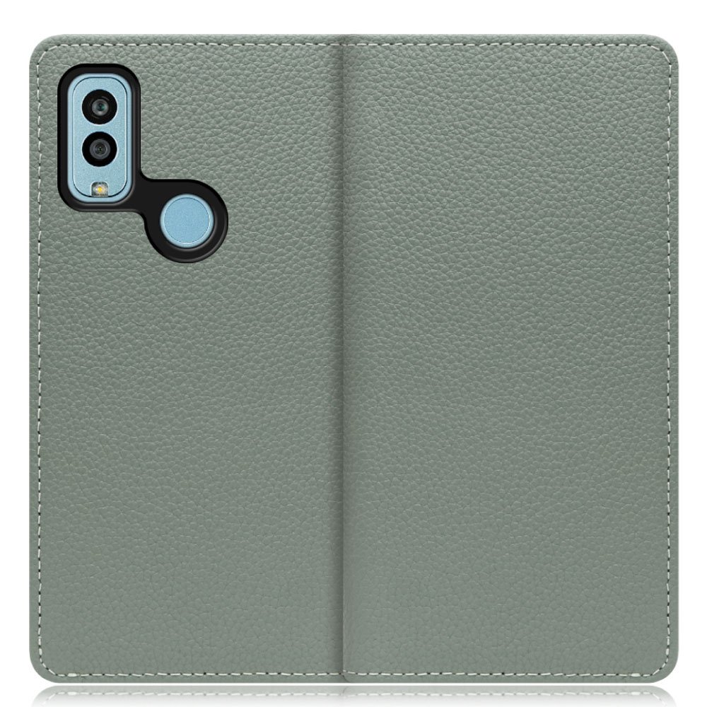 [ LOOF BOOK ] Android One S10 / S10-KC androidones10 androidone スマホケース ケース カバー 手帳型ケース カード収納 本革 マグネットなし ベルトなし [ Android One S10 / ダルグリーン ]
