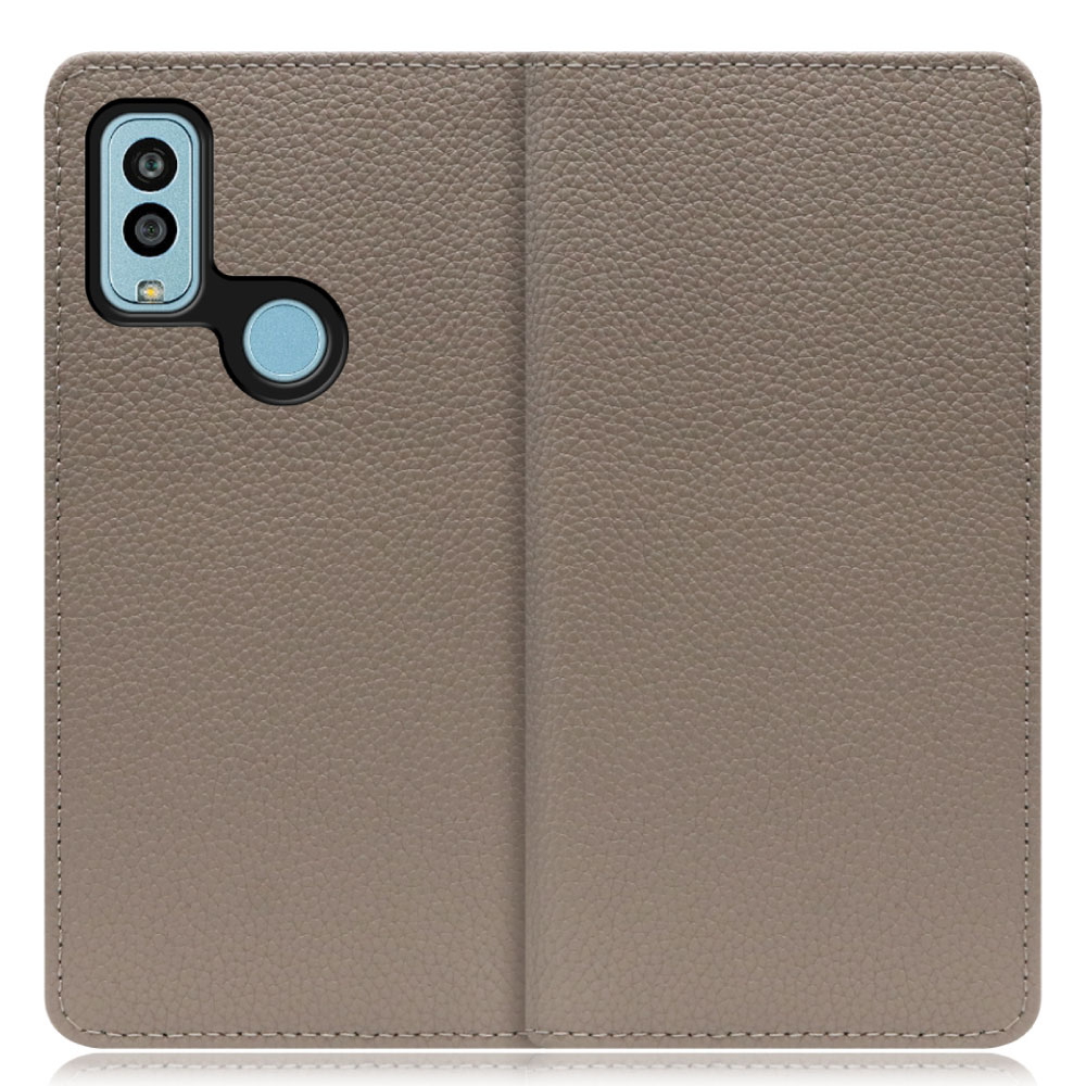 [ LOOF BOOK ] Android One S10 / S10-KC androidones10 androidone スマホケース ケース カバー 手帳型ケース カード収納 本革 マグネットなし ベルトなし [ Android One S10 / グレージュ ]