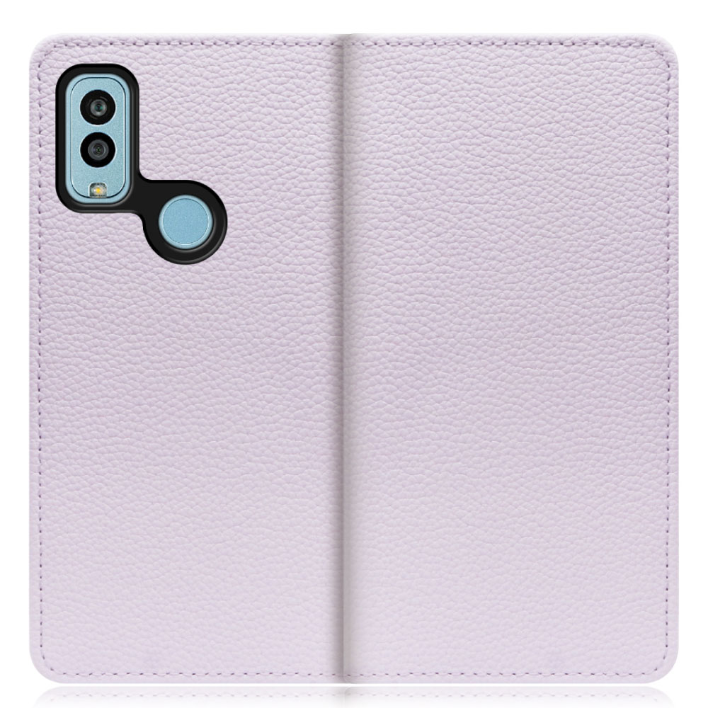 [ LOOF BOOK ] Android One S10 / S10-KC androidones10 androidone スマホケース ケース カバー 手帳型ケース カード収納 本革 マグネットなし ベルトなし [ Android One S10 / ラベンダー ]