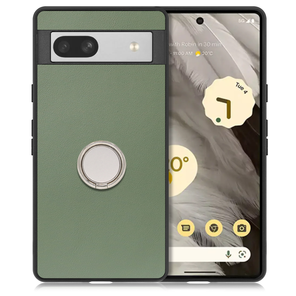 [ LOOF RING-SHELL ] Google Pixel 7a googlepixel7a pixel7a スマホケース 背面 ケース カバー ハードケース スマホリング リング付き 本革 ストラップホール [ Google Pixel 7a ]