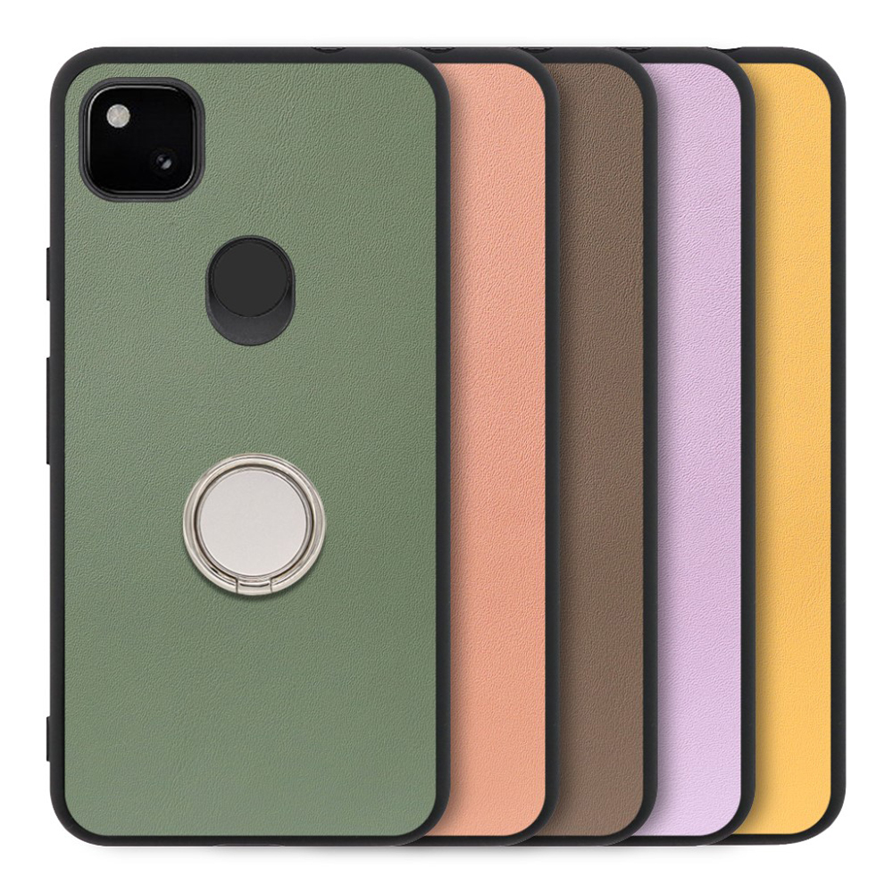 [ LOOF RING-SHELL ] Google Pixel 4a pixel4a googlepixel4a スマホケース 背面 ケース カバー ハードケース スマホリング リング付き 本革 ストラップホール [ Google Pixel 4a ]