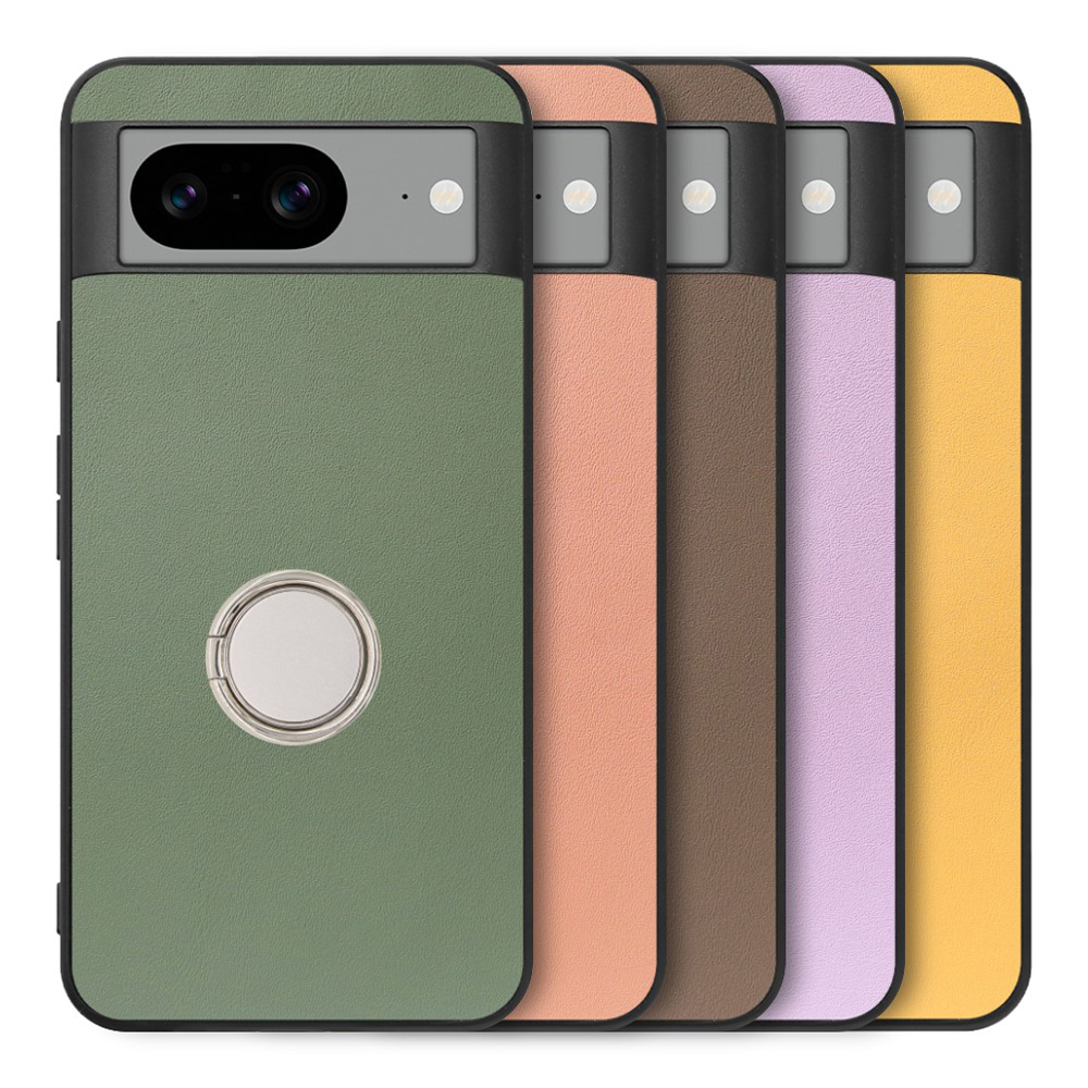 [ LOOF RING-SHELL ] Google pixel 8 googlepixel8 Pixel8 ピクセル8 スマホケース 背面 ケース カバー ハードケース スマホリング リング付き 本革 ストラップホール [ Google Pixel 8 ]