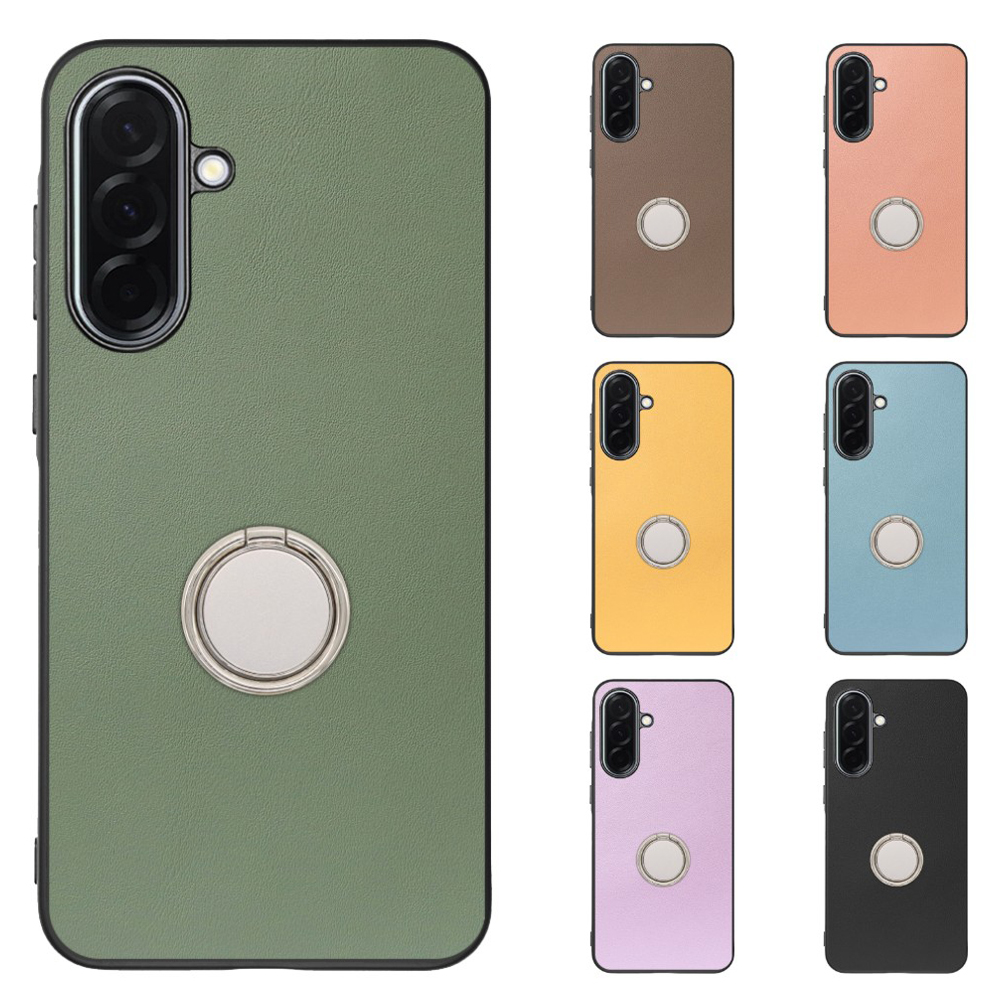 [ LOOF RING-SHELL (シンプル Ver.) ] Galaxy A36 5G SC-54F スマホケース 背面 ケース カバー ハードケース スマホリング リング付き 本革 ストラップホール [ Galaxy A36 5G ]