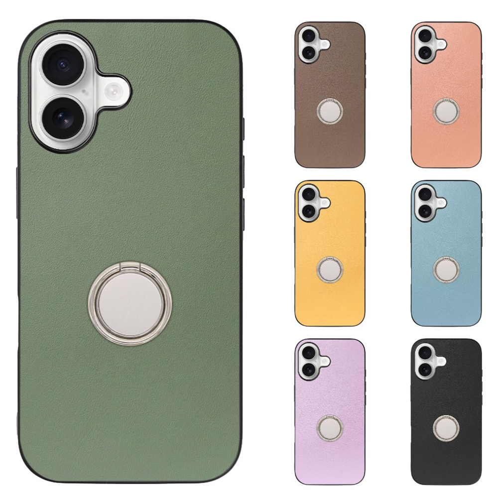 [ LOOF RING-SHELL (シンプル Ver.) ] iPhone 17 iPhone17 アイフォン17 iPhone 17 アイフォン 17 スマホケース 背面 ケース カバー ハードケース スマホリング リング付き 本革 ストラップホール [ iPhone 17 用 ]