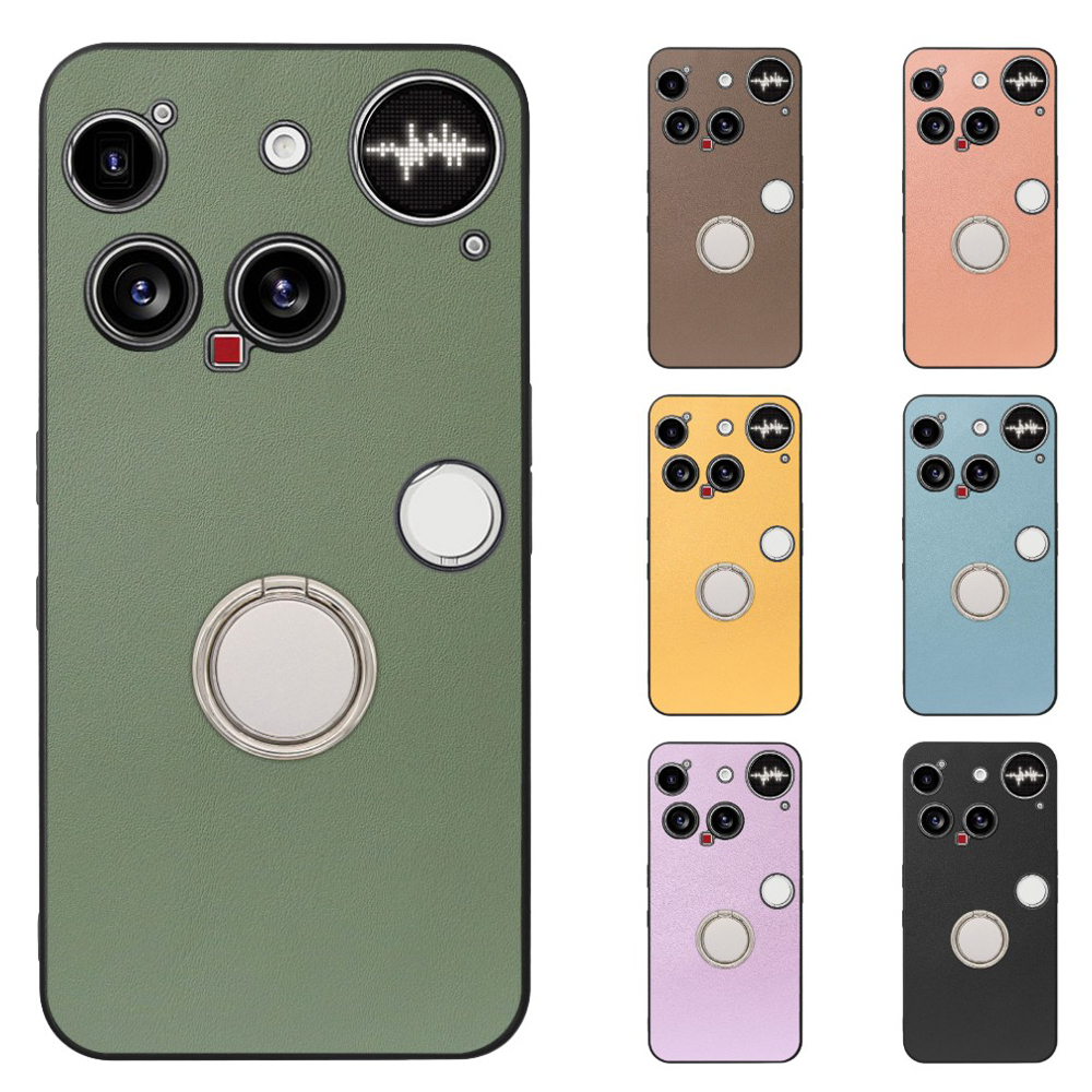 [ LOOF RING-SHELL (シンプル Ver.) ] Nothing Phone (3) ナッシングフォンスリー スマホケース 背面 ケース カバー ハードケース スマホリング リング付き 本革 ストラップホール [ Nothing Phone (3) 用 ]