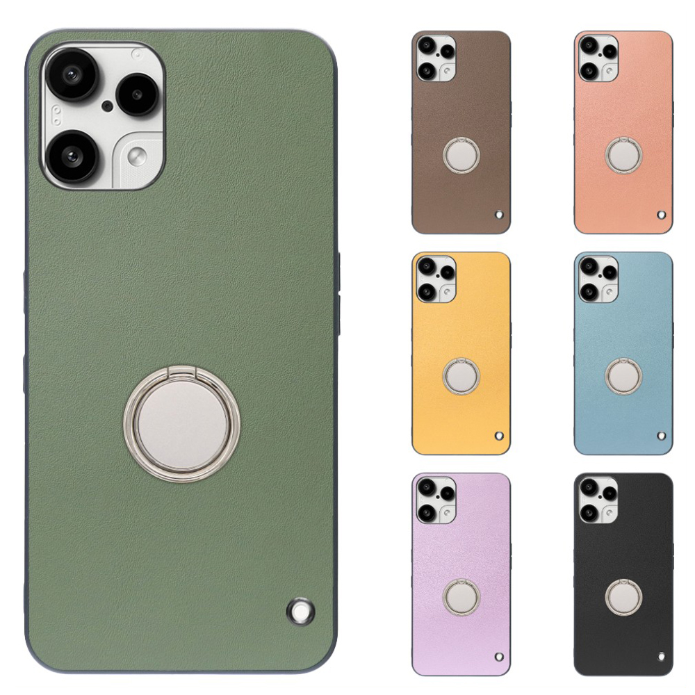 [ LOOF RING-SHELL (シンプル Ver.) ] Nothing Phone (3a) Lite  スマホケース 背面 ケース カバー ハードケース スマホリング リング付き 本革 ストラップホール [ Nothing Phone (3a) Lite ]