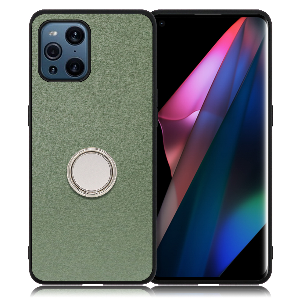 [ LOOF RING-SHELL ] OPPO Find X3 Pro OPG03 findx3pro x3pro findx3 スマホケース 背面 ケース カバー ハードケース スマホリング リング付き 本革 ストラップホール [ OPPO Find X3 Pro ]