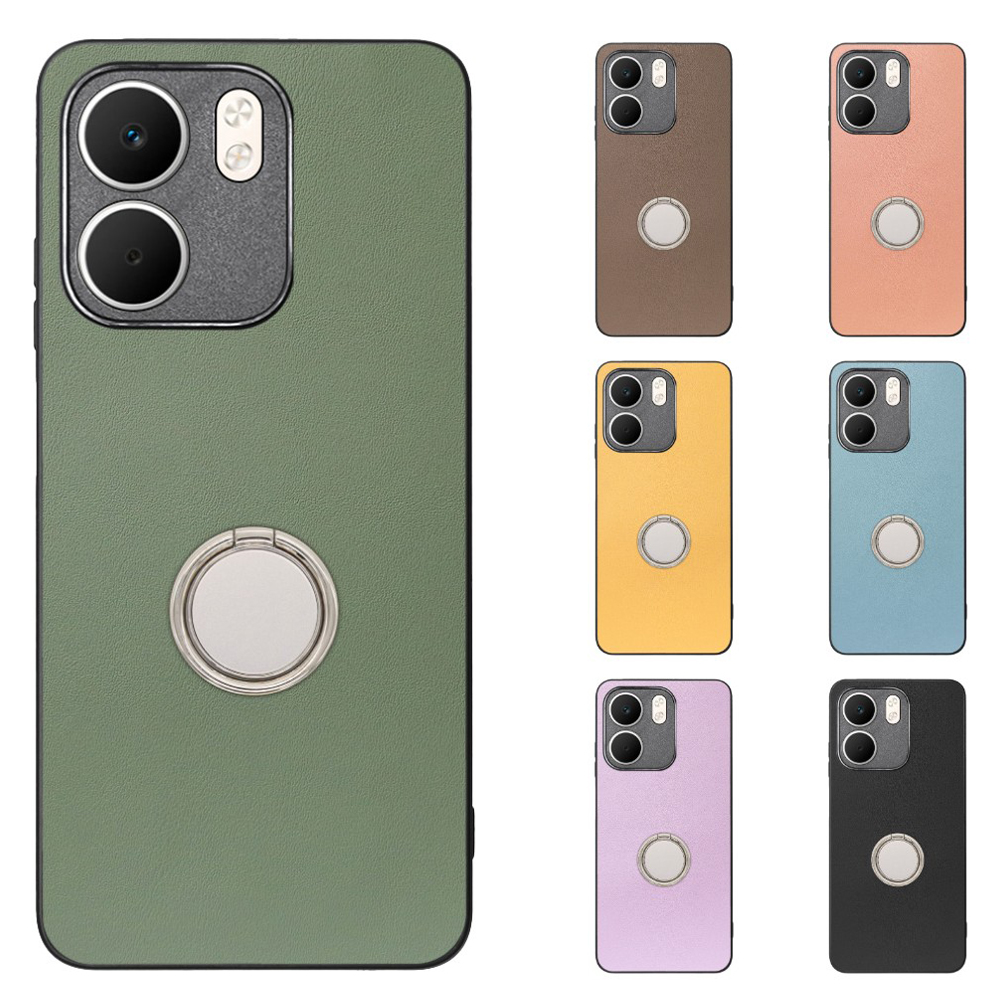 [ LOOF RING-SHELL (シンプル Ver.) ] OPPO A5x オッポ スマホケース 背面 ケース カバー ハードケース スマホリング リング付き 本革 ストラップホール [ OPPO A5x 用 ]