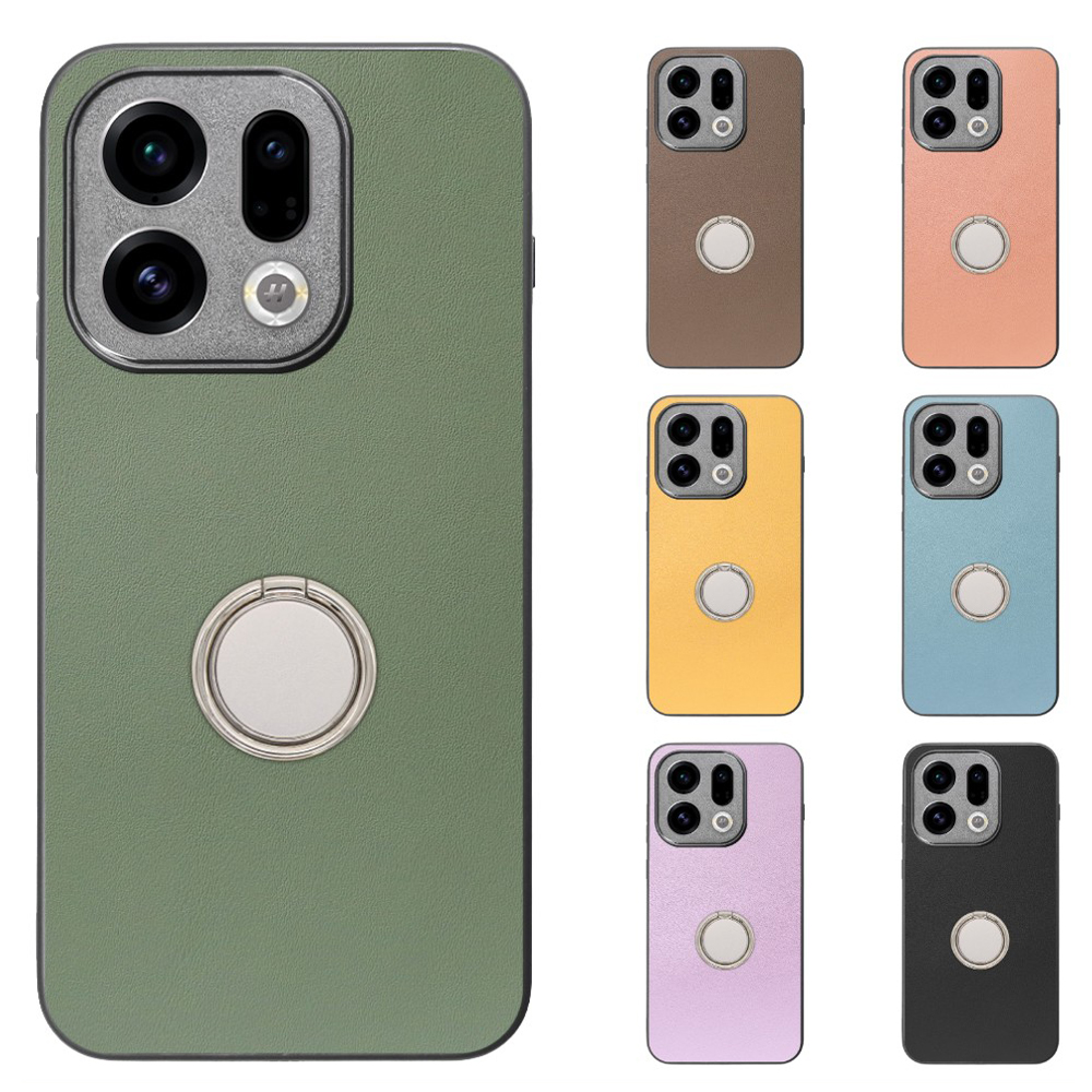 [ LOOF RING-SHELL (シンプル Ver.) ] OPPO Find X9 OPG07 CPH2797 スマホケース 背面 ケース カバー ハードケース スマホリング リング付き 本革 ストラップホール [ OPPO Find X9 ]