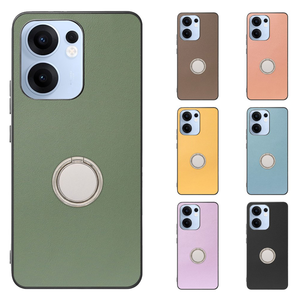 [ LOOF RING-SHELL (シンプル Ver.) ] OPPO Reno13 A  スマホケース 背面 ケース カバー ハードケース スマホリング リング付き 本革 ストラップホール [ OPPO Reno13 A ]