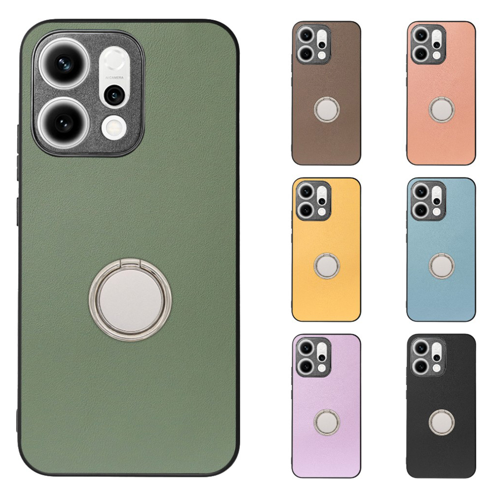 [ LOOF RING-SHELL (シンプル Ver.) ] OPPO Reno14 5G  スマホケース 背面 ケース カバー ハードケース スマホリング リング付き 本革 ストラップホール [ OPPO Reno14 5G ]