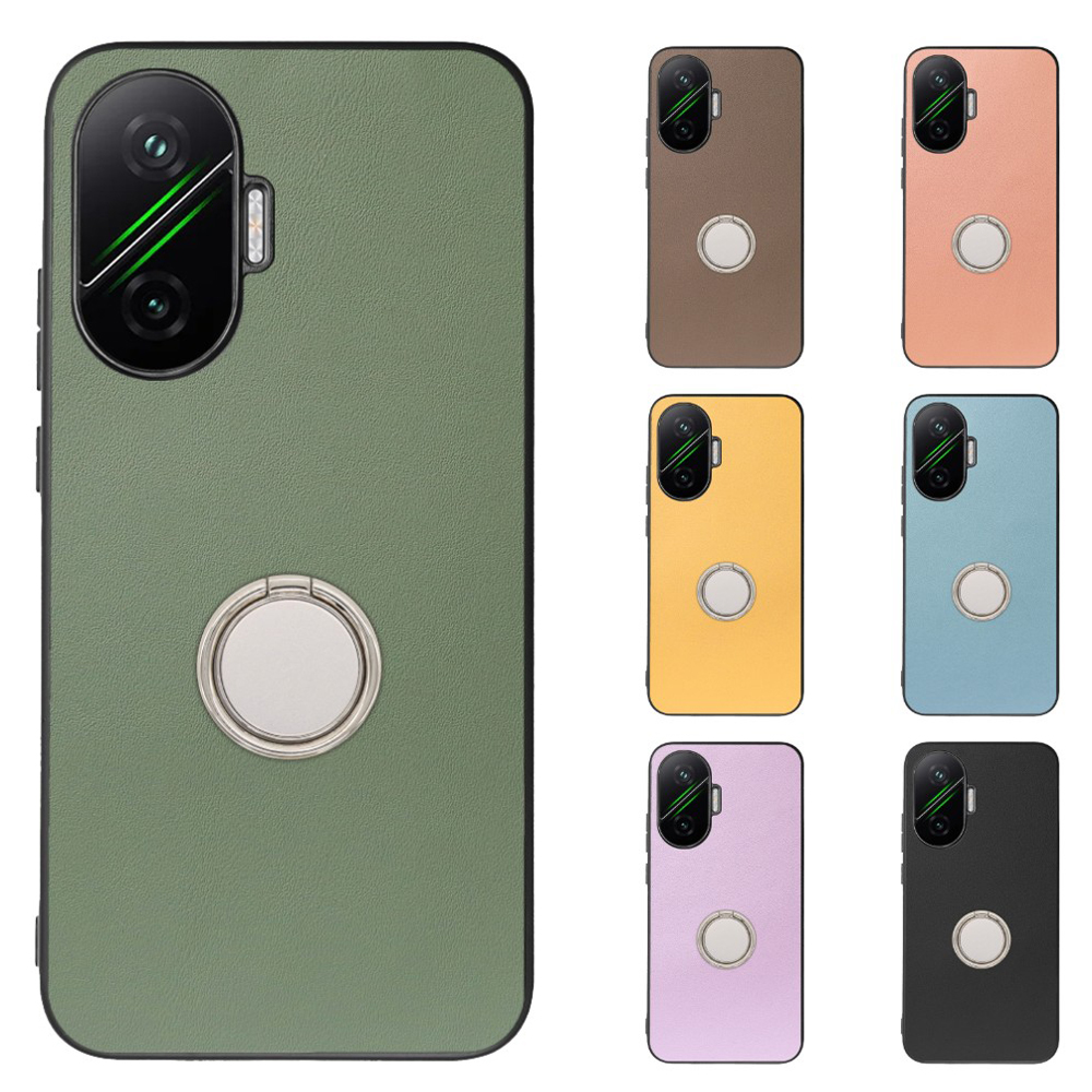 [ LOOF RING-SHELL (シンプル Ver.) ] POCO F7 Xiaomi シャオミ スマホケース 背面 ケース カバー ハードケース スマホリング リング付き 本革 ストラップホール [ POCO F7 ]