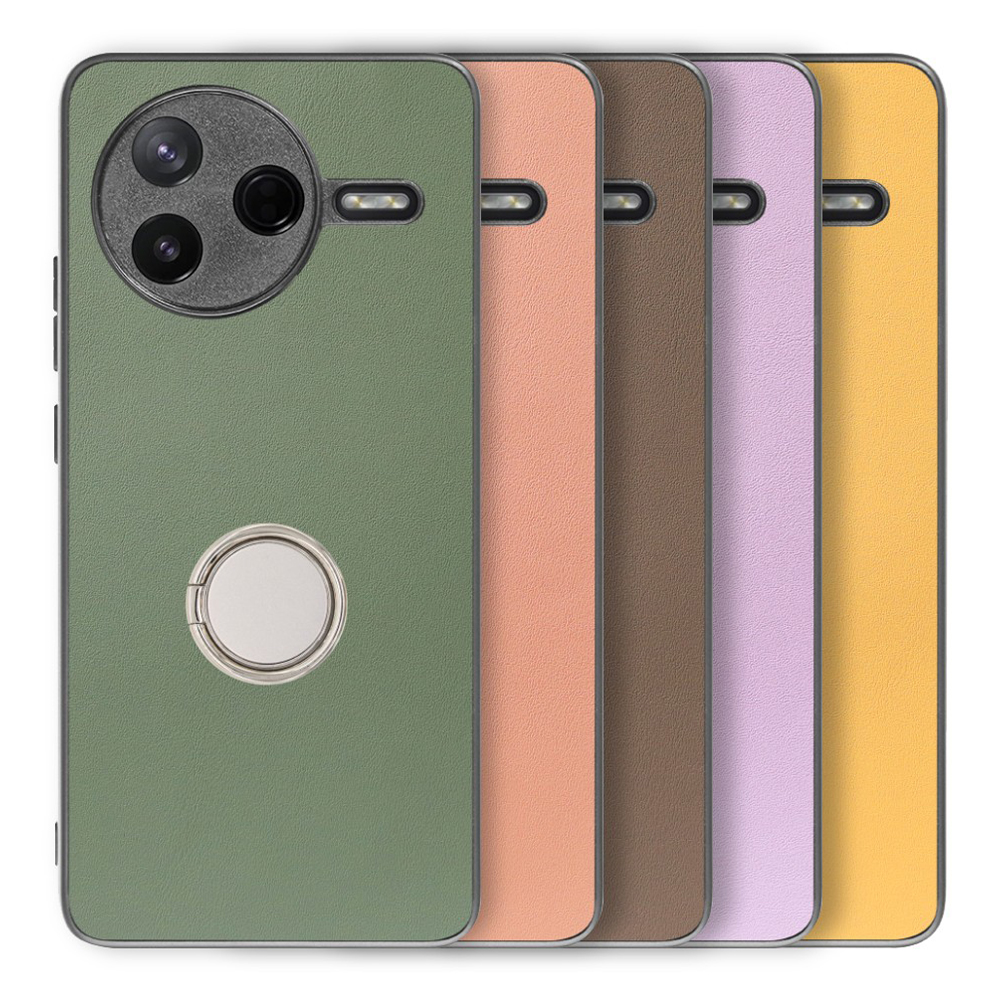[ LOOF RING-SHELL ] POCO F7 Pro Xiaomi シャオミ スマホケース 背面 ケース カバー ハードケース スマホリング リング付き 本革 ストラップホール [ POCO F7 Pro ]