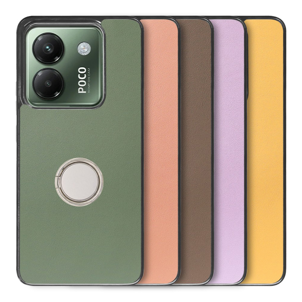 [ LOOF RING-SHELL ] POCO M7 Pro 5G Xiaomi シャオミ スマホケース 背面 ケース カバー ハードケース スマホリング リング付き 本革 ストラップホール [ POCO M7 Pro 5G ]
