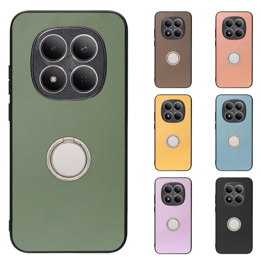 [ LOOF RING-SHELL (シンプル Ver.) ] REDMI Note 15 Pro 5G Xiaomi スマホケース 背面 ケース カバー ハードケース スマホリング リング付き 本革 ストラップホール [ REDMI Note 15 Pro 5G ]