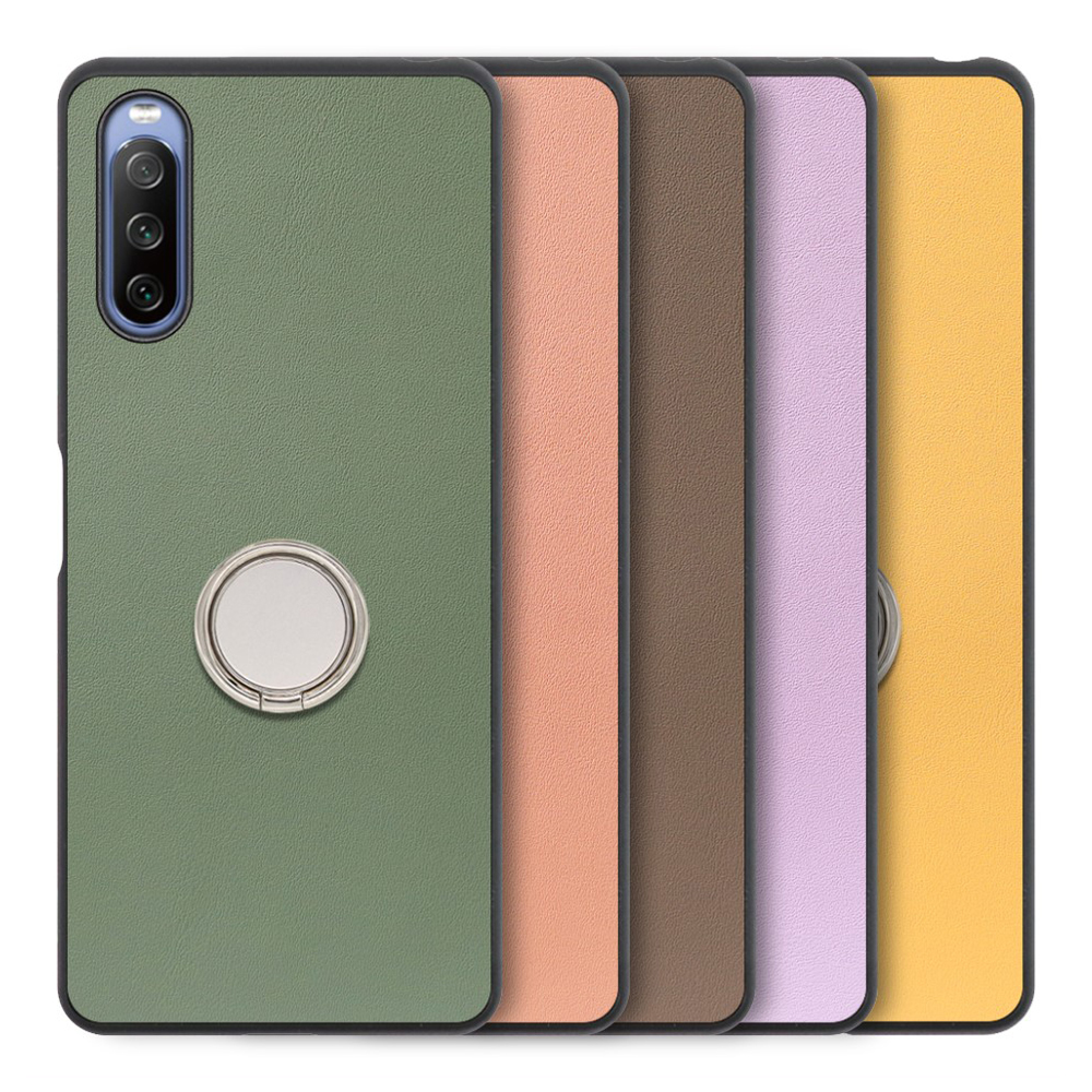 [ LOOF RING-SHELL ] Xperia 10 IV SO-52C / SOG07  xperia10Ⅳ 10Ⅳ xperia10 スマホケース 背面 ケース カバー ハードケース スマホリング リング付き 本革 ストラップホール [ Xperia 10 IV ]