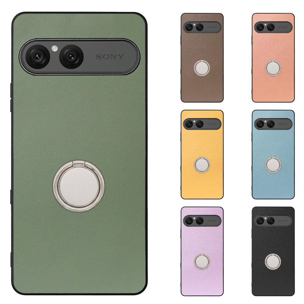 [ LOOF RING-SHELL (シンプル Ver.) ] Xperia 10 VII エクスペリア XQ-FE44 スマホケース 背面 ケース カバー ハードケース スマホリング リング付き 本革 ストラップホール [ Xperia 10 VII 用 ]