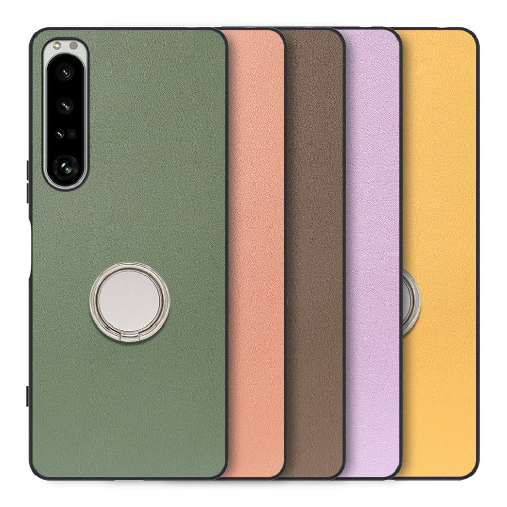 [ LOOF RING-SHELL ] Xperia 1 IV SO-51C / SOG06 xperia1Ⅳ 1Ⅳ xperia1 スマホケース 背面 ケース カバー ハードケース スマホリング リング付き 本革 ストラップホール [ Xperia 1 IV ]