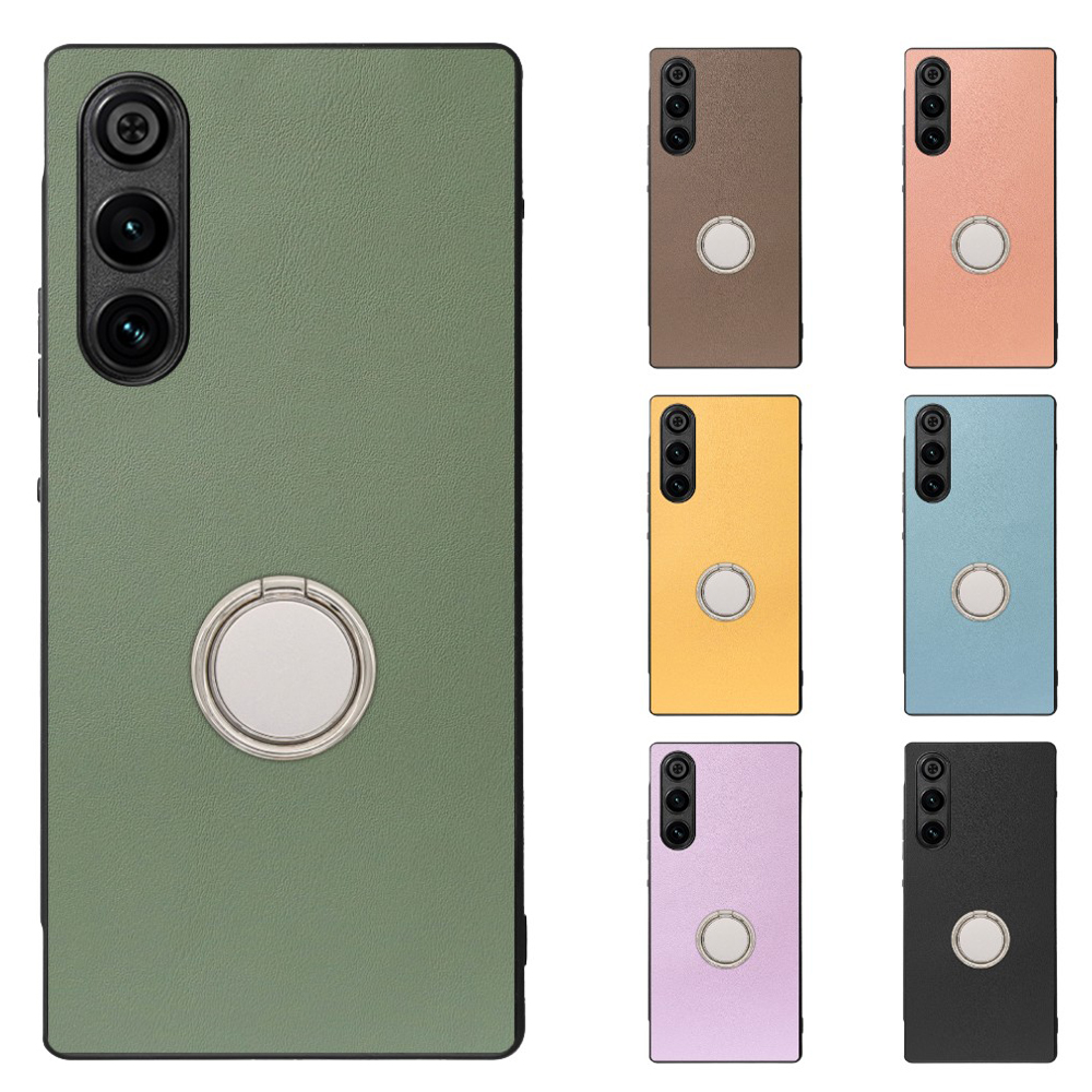 [ LOOF RING-SHELL ] REDMAGIC 10 Air nubia スマホケース 背面 ケース カバー ハードケース スマホリング リング付き 本革 ストラップホール [ REDMAGIC 10 Air ]