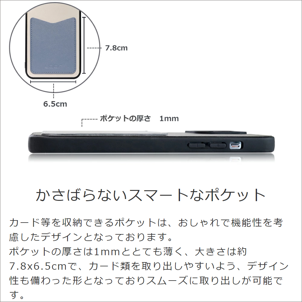 [ LOOF PASS-SHELL ] iPhone 14 iphone14 スマホケース 背面 ケース カバー ハードケース カード収納 カードホルダー ストラップホール [ iPhone 14 ]