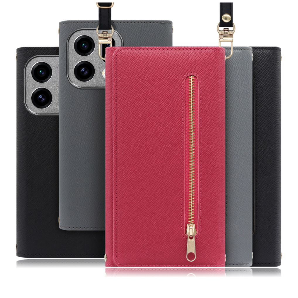 [ LOOF SHOULDER ] OPPO Find X9 OPG07 CPH2797 スマホケース ケース カバー ショルダー スマホショルダー ストラップ 肩掛け 首掛け 手帳型ケース カード収納 マグネット付き ベルトなし [ OPPO Find X9 ]