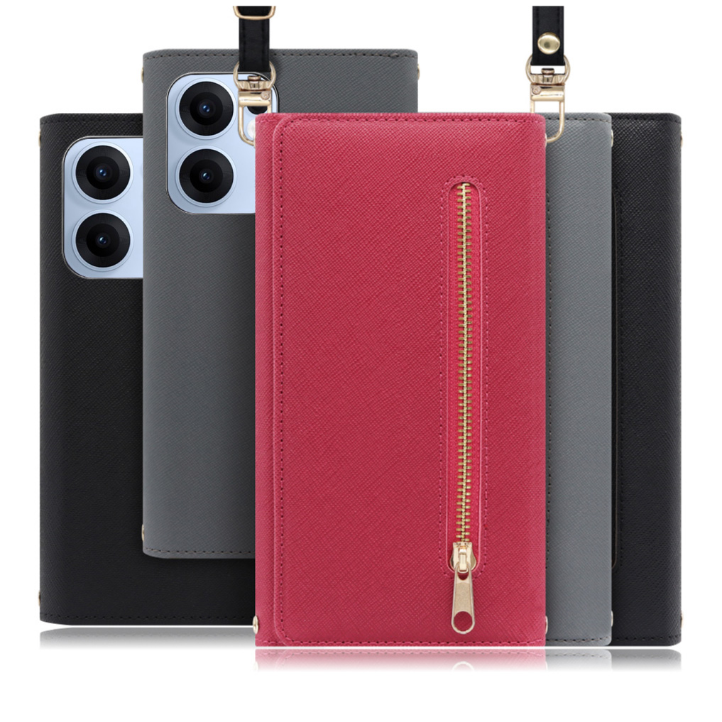 [ LOOF SHOULDER ] OPPO Reno13 A  スマホケース ケース カバー ショルダー スマホショルダー ストラップ 肩掛け 首掛け 手帳型ケース カード収納 マグネット付き ベルトなし [ OPPO Reno13 A ]