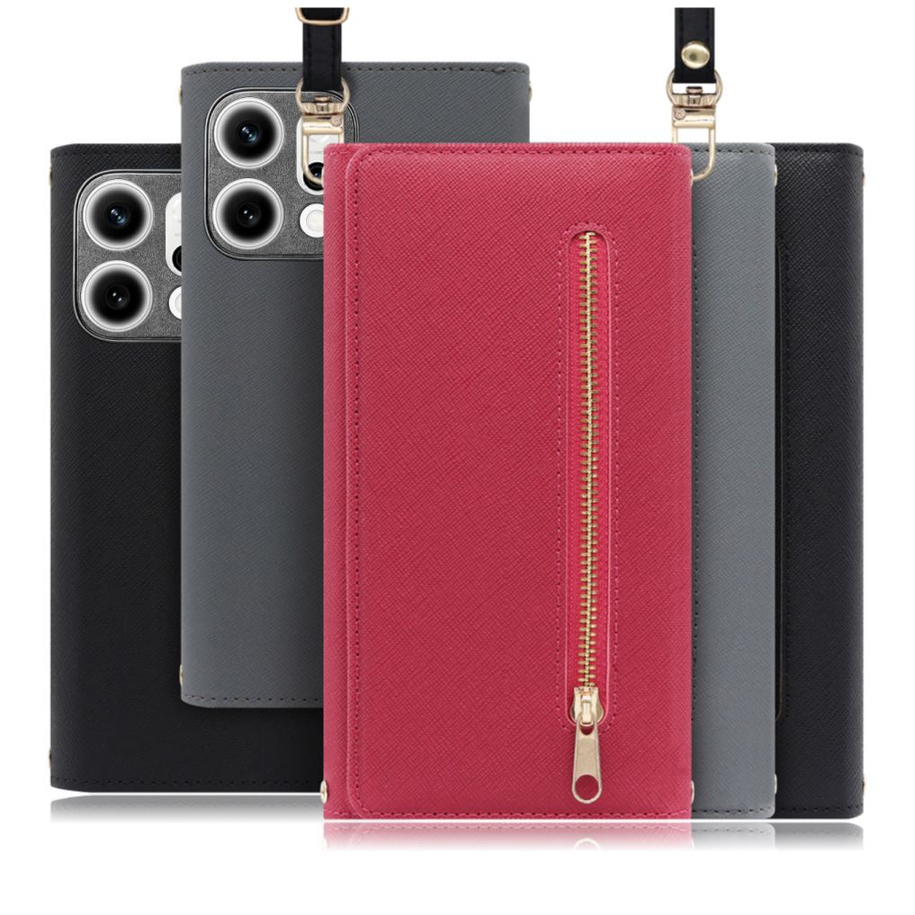 [ LOOF SHOULDER ] OPPO Reno14 5G  スマホケース ケース カバー ショルダー スマホショルダー ストラップ 肩掛け 首掛け 手帳型ケース カード収納 マグネット付き ベルトなし [ OPPO Reno14 5G ]