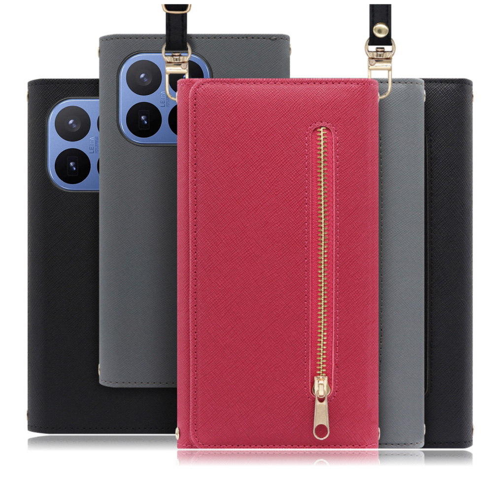 [ LOOF SHOULDER ] Xiaomi 17T Pro シャオミ スマホケース ケース カバー ショルダー スマホショルダー ストラップ 肩掛け 首掛け 手帳型ケース カード収納 マグネット付き ベルトなし [ Xiaomi 17T Pro ]