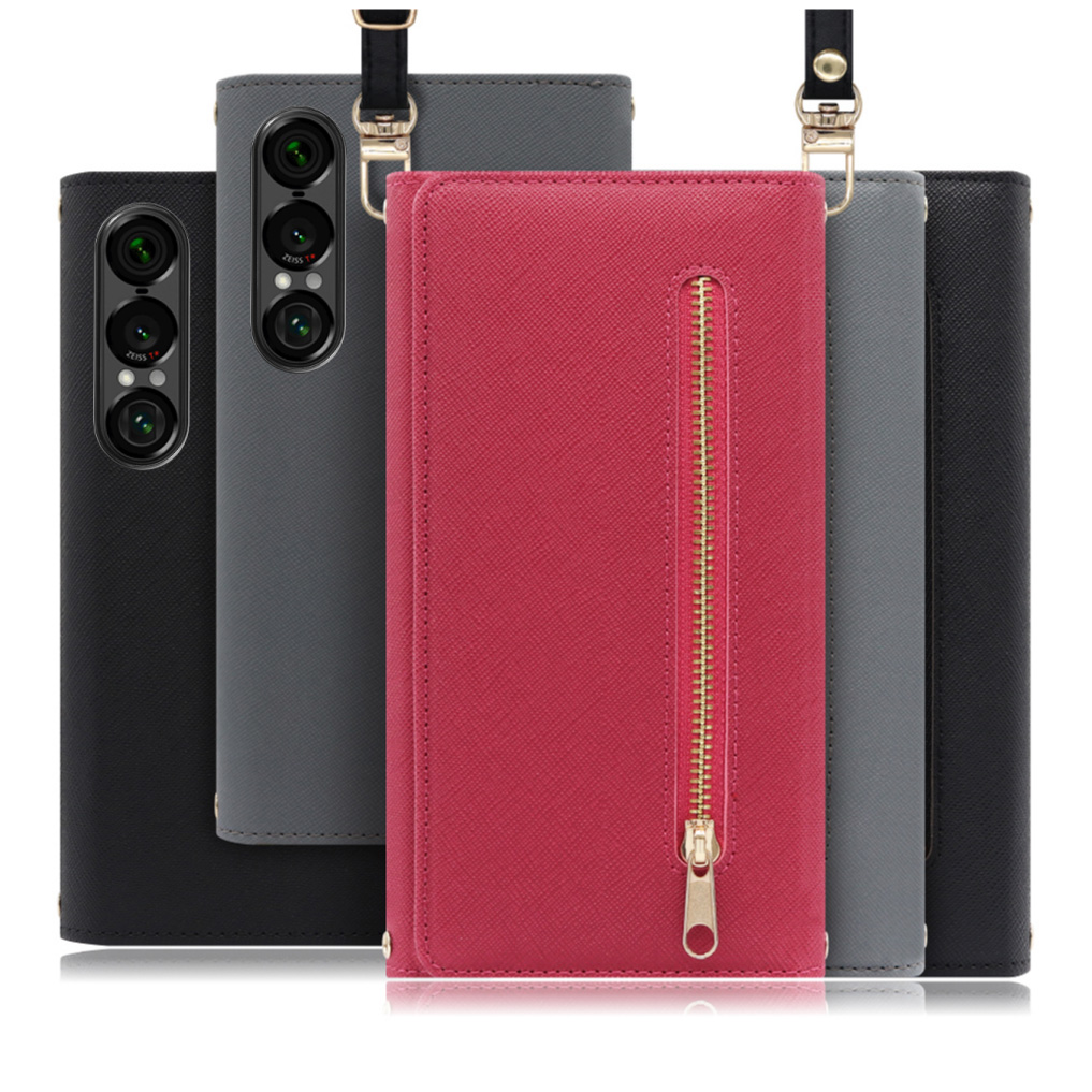 [ LOOF SHOULDER ] Xperia 1 VII SO-51F スマホケース ケース カバー ショルダー スマホショルダー ストラップ 肩掛け 首掛け 手帳型ケース カード収納 マグネット付き ベルトなし [ Xperia 1 VII ]