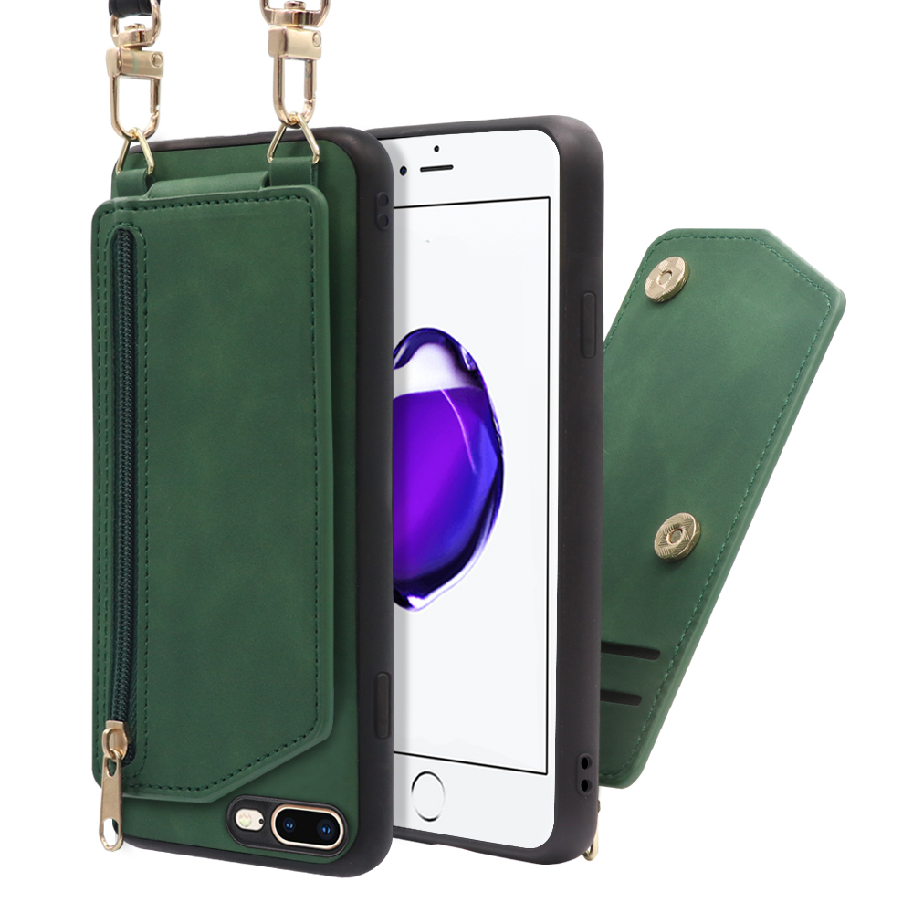 Iphone 8 plus wallet online case with shoulder strap