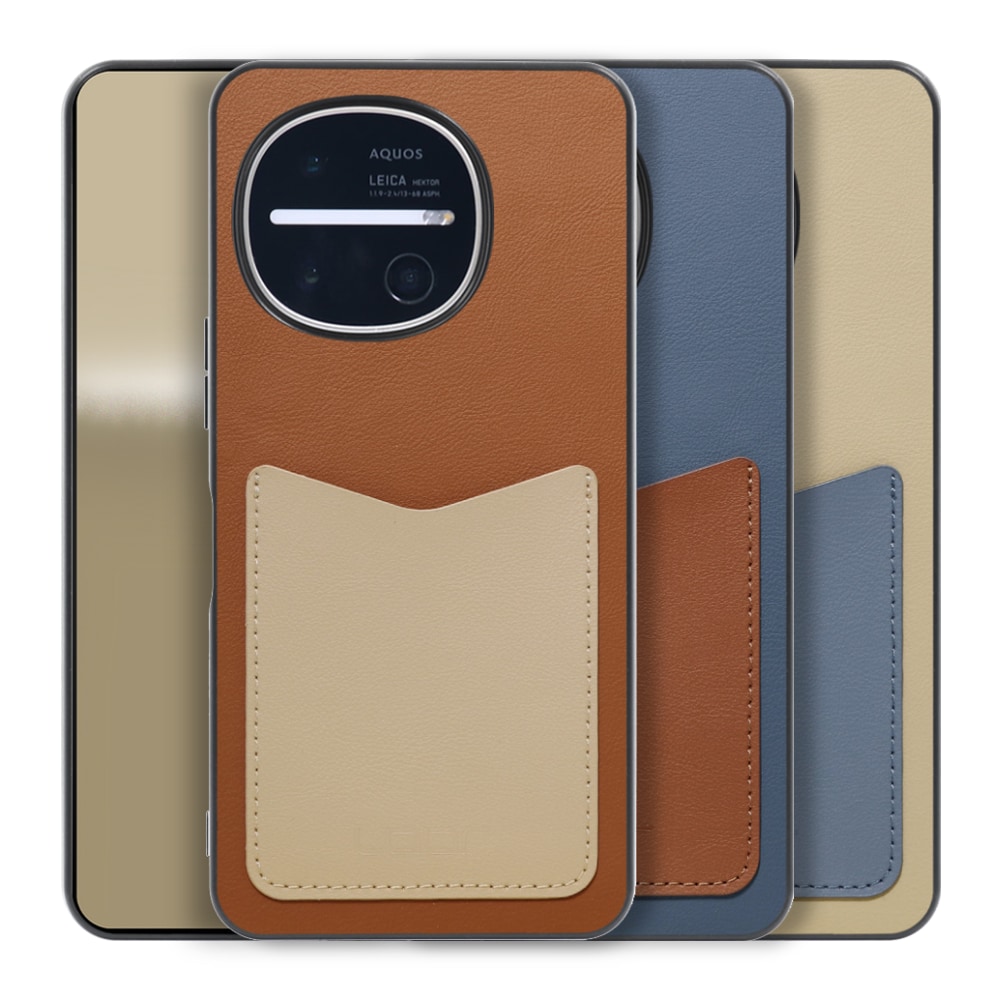 [ LOOF PASS-SHELL (LEATHER Ver.) ] AQUOS R11 SH-51G SH-M35 スマホケース 背面 ケース カバー ハードケース カード収納 カードホルダー ストラップホール [ AQUOS R11 ]