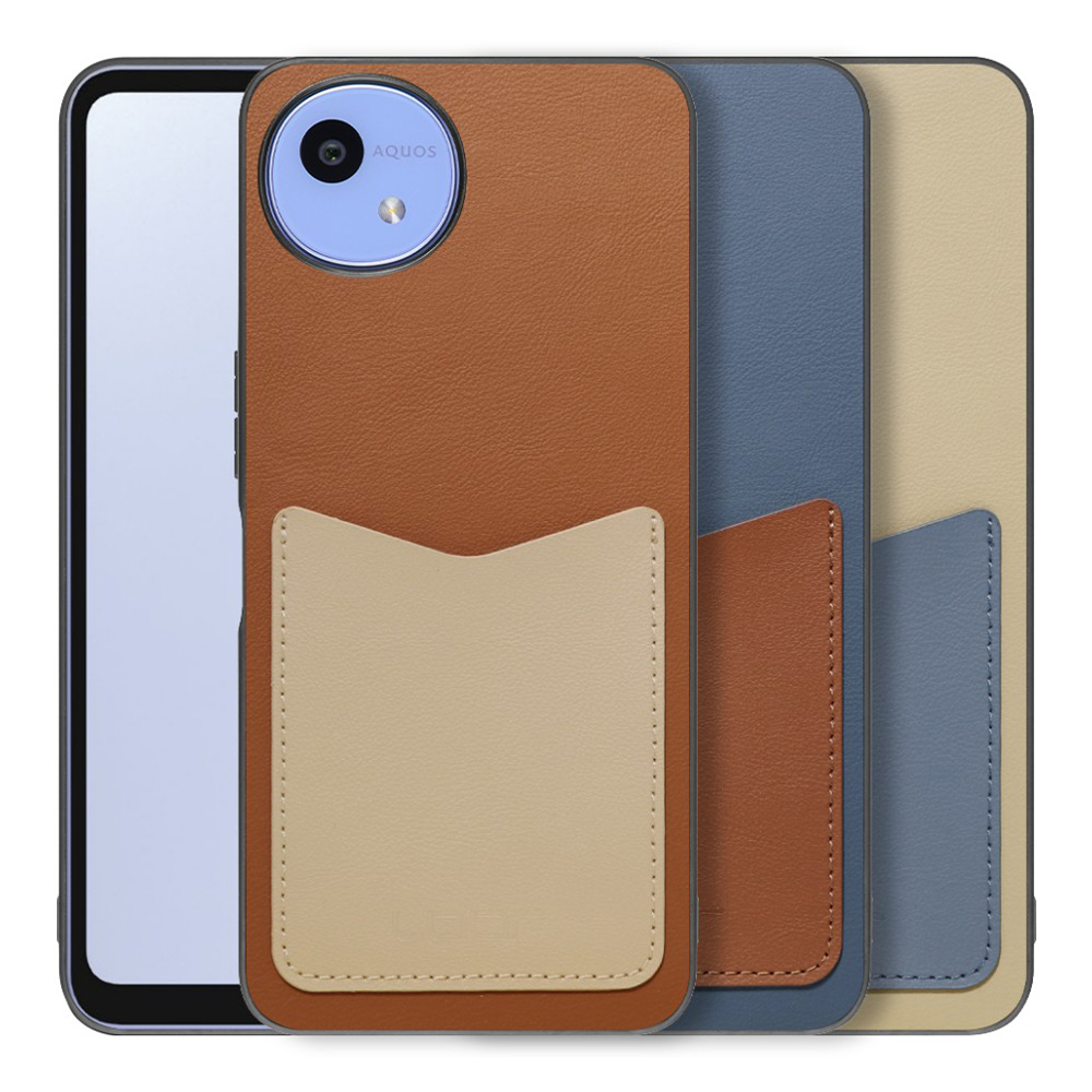 [ LOOF PASS-SHELL (LEATHER Ver.) ] AQUOS wish5 アクオス SH-52F スマホケース 背面 ケース カバー ハードケース カード収納 カードホルダー ストラップホール [ AQUOS wish5 ]