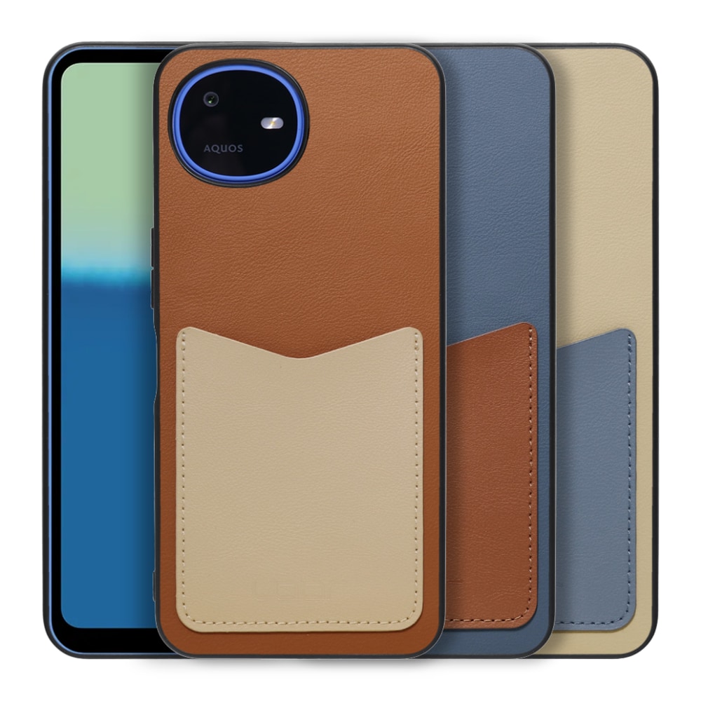 [ LOOF PASS-SHELL (LEATHER Ver.) ] AQUOS wish6 SH-M36 スマホケース 背面 ケース カバー ハードケース カード収納 カードホルダー ストラップホール [ AQUOS wish6 ]