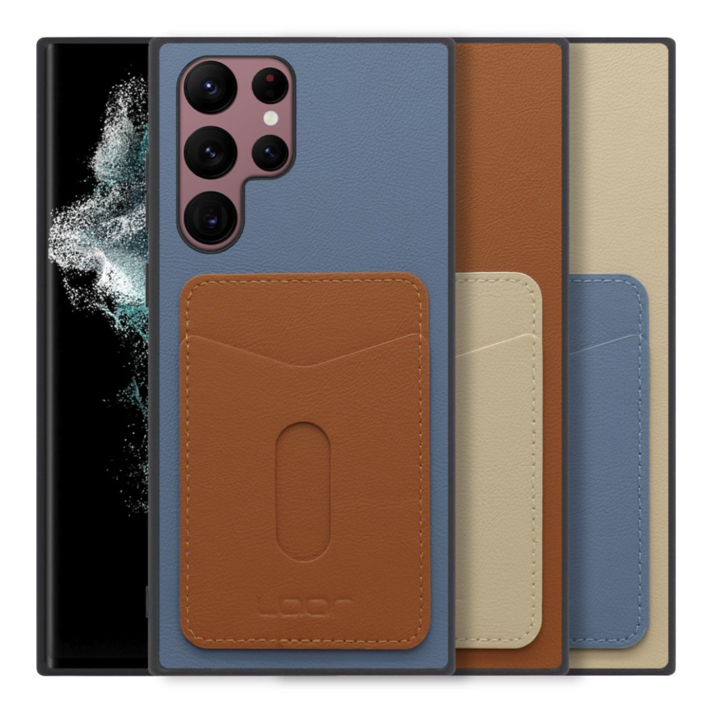[ LOOF PASS-SHELL (LEATHER Ver.) スライド ] Galaxy S22 Ultra SC-52C / SCG14 s22ultra スマホケース 背面 ケース カバー ハードケース カード収納 カードホルダー ストラップホール [ Galaxy S22 Ultra ]