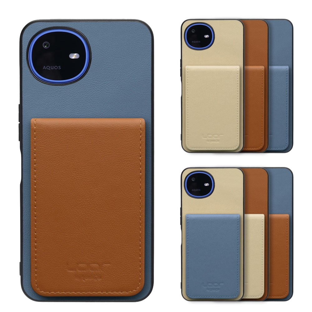 [ LOOF BASIC-SHELL SLIM CARD 4カード ] AQUOS wish6 SH-M36 ケース 背面 カード収納 カード入れ カードポケット カバー スマホケース 薄型 大容量 本革 [ AQUOS wish6 ]