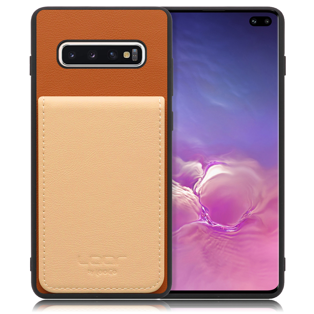 [ LOOF BASIC-SHELL SLIM CARD ] Galaxy S10+ / SC-04L / SCV42 s10plus s10 plus ケース 背面 カード収納 カード入れ カードポケット カバー スマホケース 薄型 大容量 本革 [ Galaxy S10+ ]