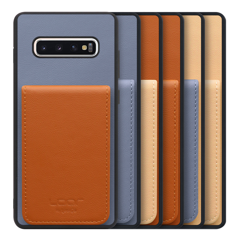 [ LOOF BASIC-SHELL SLIM CARD ] Galaxy S10+ / SC-04L / SCV42 s10plus s10 plus ケース 背面 カード収納 カード入れ カードポケット カバー スマホケース 薄型 大容量 本革 [ Galaxy S10+ ]