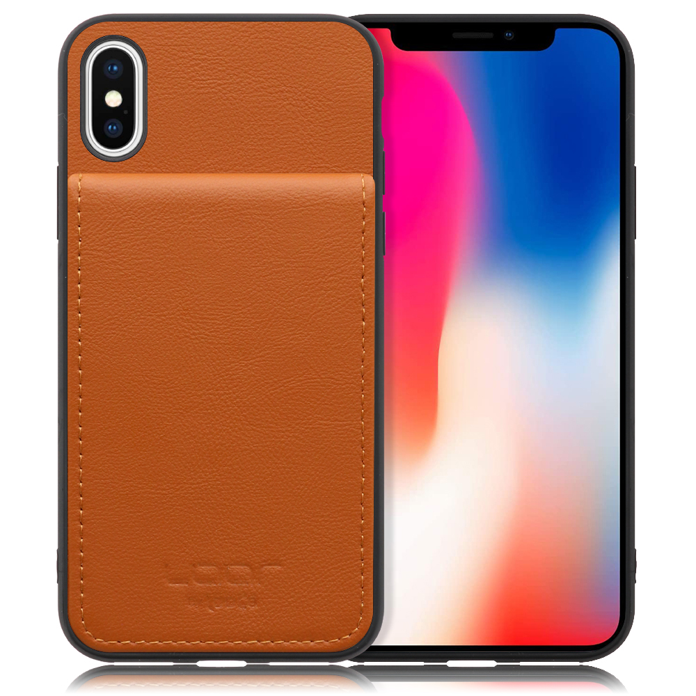 [ LOOF BASIC-SHELL SLIM CARD ] iPhone X / XS iPhonex iPhonexs ケース 背面 カード収納 カード入れ カードポケット カバー スマホケース 薄型 大容量 本革 [ iPhone X / XS ]