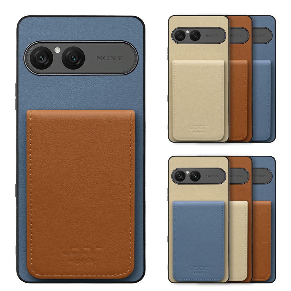 [ LOOF BASIC-SHELL SLIM CARD 4カード ] Xperia 10 VII エクスペリア XQ-FE44 ケース 背面 カード収納 カード入れ カードポケット カバー スマホケース 薄型 大容量 本革 [ Xperia 10 VII 用 ]